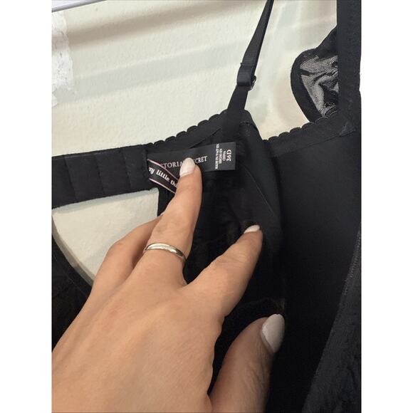 Victoria's Secret Y2K Merry Widow Black Lace 36D Corset Ruched Bustier Xx1362 - Picture 6 of 11